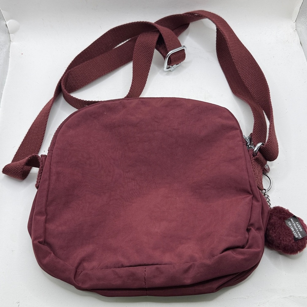 Kipling Keefe Gerty Crossbody Bag Purse Red Purple Maroon - Picture 13 of 15